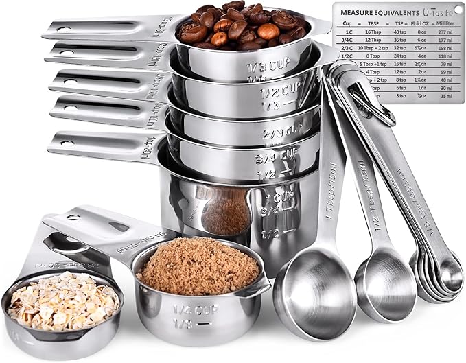 U-Taste Measuring Cups and Spoons Set of 15 : 7 Measuring Cups and 7 Measuring by U-Taste