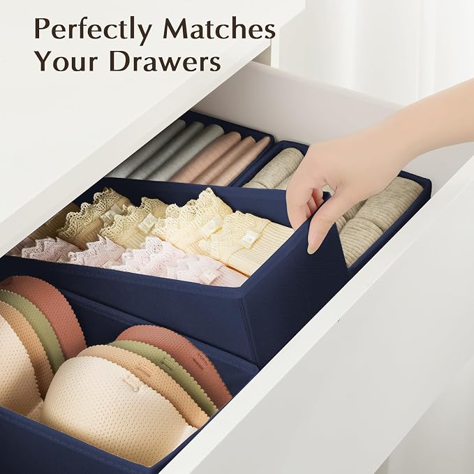 DIMJ Drawer Organizers Clothes, Fabric Closet Organizers and Storage, Shallow - Image 3