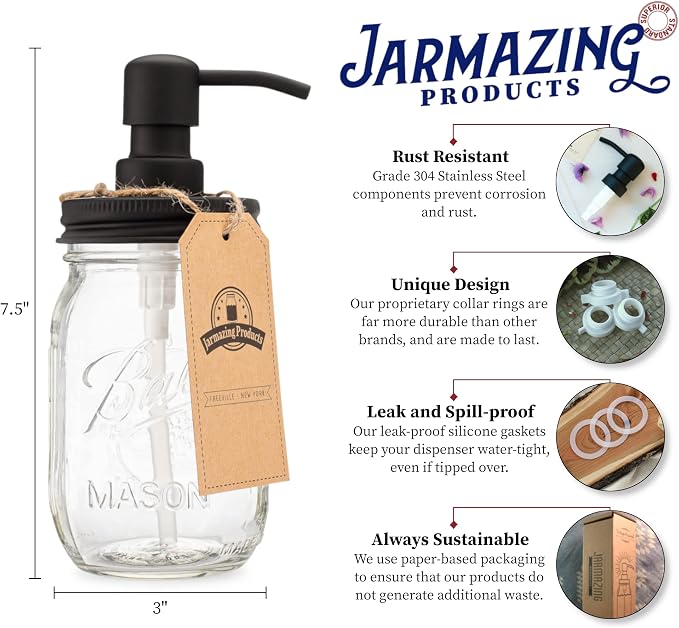 Jarmazing Products Mason Jar Soap Dispenser - Image 2
