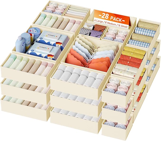 DIMJ Drawer Organizer Clothes, 28 Pack Dresser Organizer, Foldable Closet by DiMJ