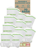 PURCHASE, 50 x Dishwasher-Safe STAND-UP Reusable Bags, Extra Thick 5mils HEAVY DUTY Durable Washable Reclosable Food Storage Extra Large Bags, XXL 12"x16" 2-Gallon 50-Pack