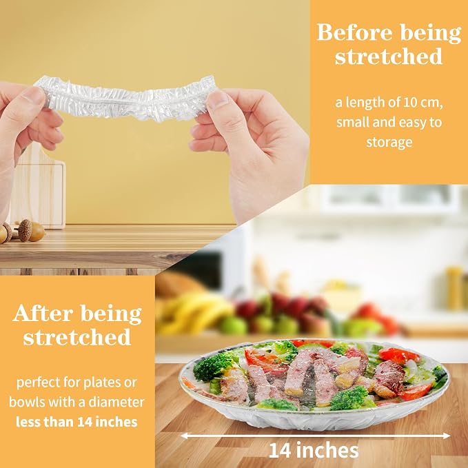 Plastic Shower Caps for Sourdough Bread, Food Covers Stretch Reusable Elastic - Image 2