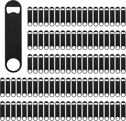 100 Pack Flat Beer Bottle Opener 7 inch Stainless Steel Flat Bottle Opener Beer by Yugada
