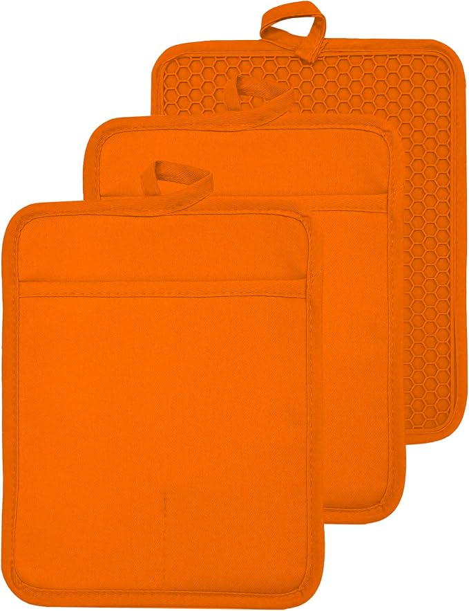 Oven Pot Holder with Pocket Cotton Heat Resistant Coaster Potholder Kitchen Hot by VEIKERY