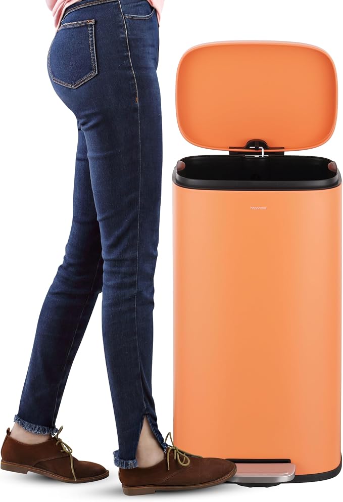 happimess HPM1011K Curtis 8-Gallon Step-Open Trash Can, Carrot Cake, - Image 6