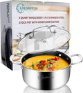 LOLYKITCH 5 QT Tri-Ply Hybrid Stainless Steel Non Stick Stock Pot by LolyKitch