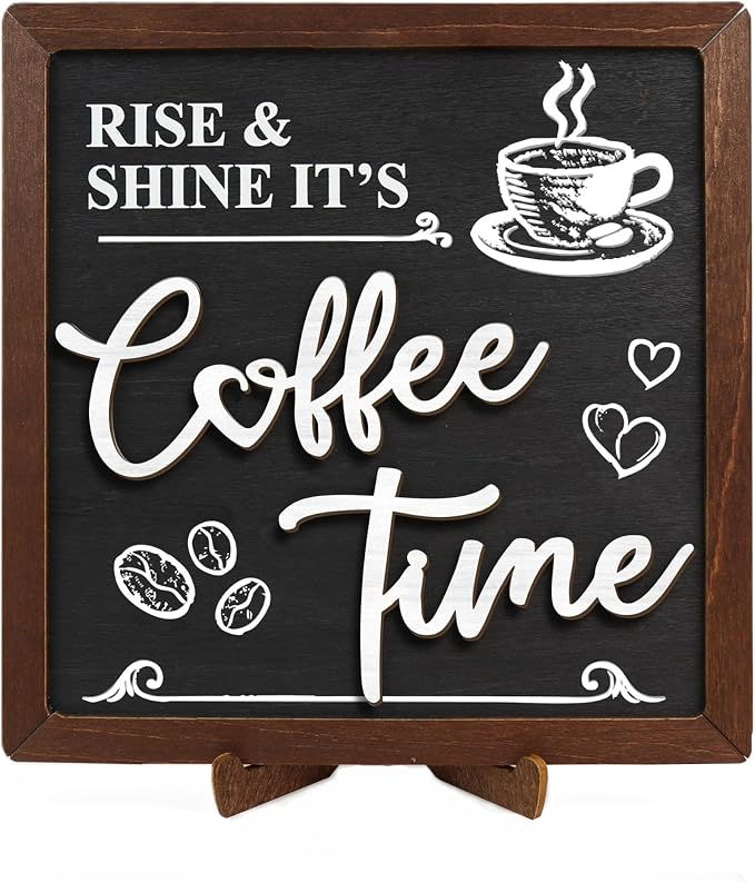 Woodamore Vintage Coffee Signs For Coffee Station Decorations by Woodamore