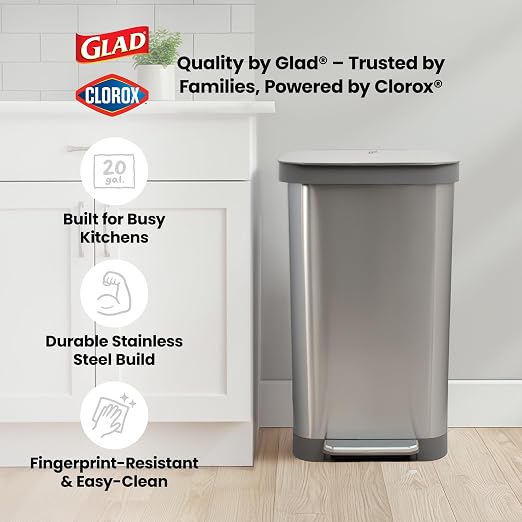 Glad Stainless Steel Step Trash Can, Series 2 - Image 7