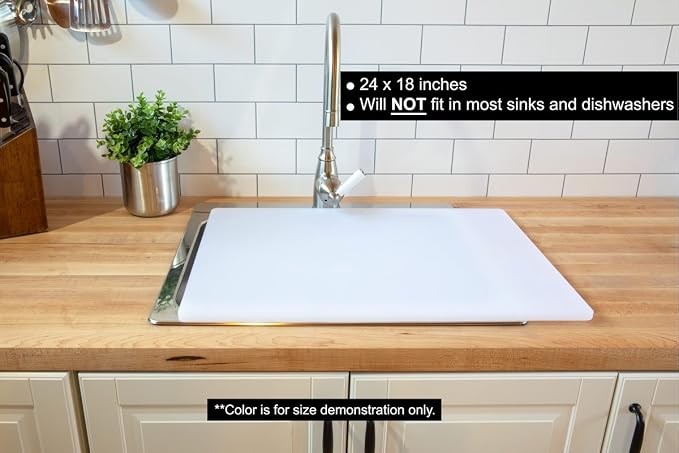 Thick XL 24x18 Plastic Cutting Board 0.75 Inch Thick, Extra Large NSF - Image 6