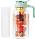 JunVpic Glass Mason Jar Pitcher, 64oz Wide Mouth Jug by Junvpic