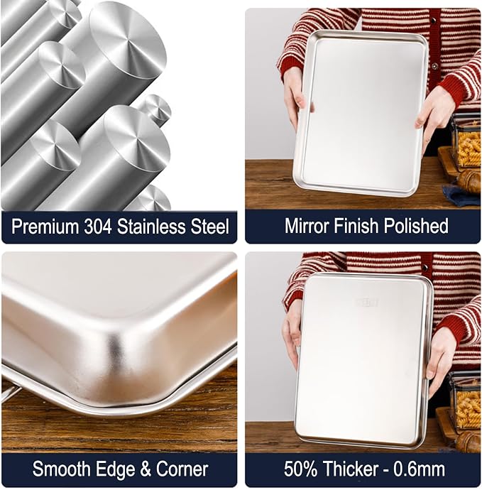 Extra Small Serving Tray in Bulk Stainless Steel 304 Little Tiny Baking Sheet - Image 3