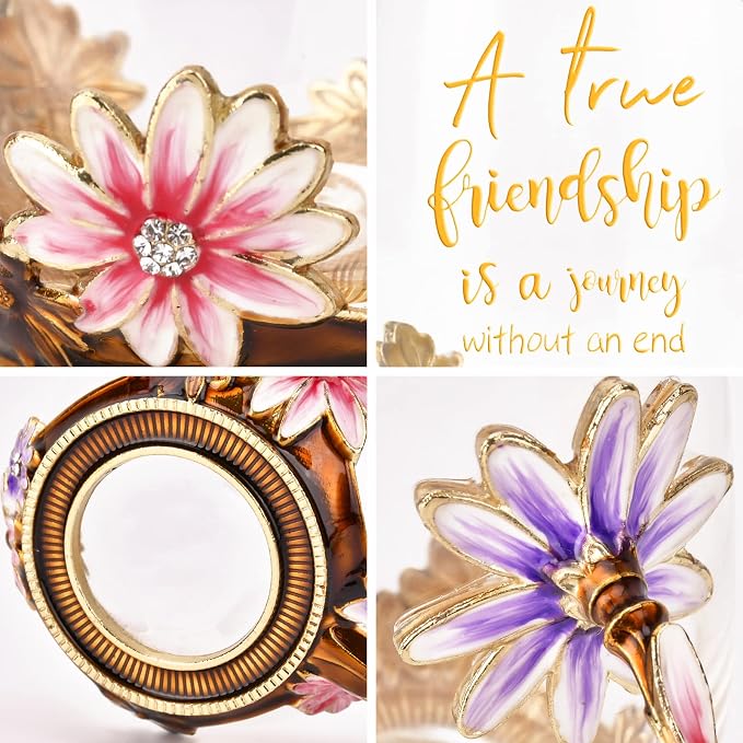 OEAGO Friendship Gifts for Women Best Tea Cup Friend Gifts for Women Flower - Image 4