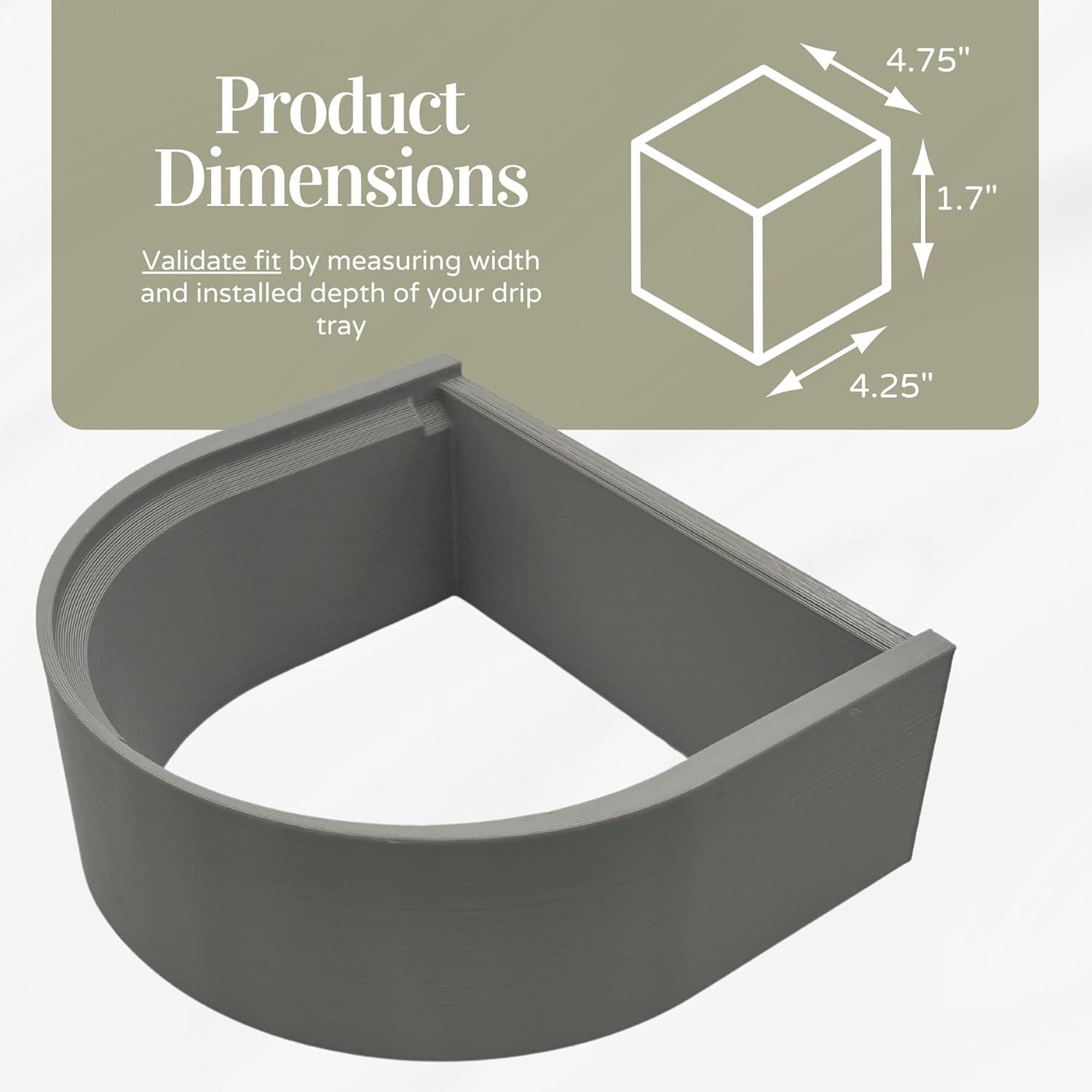 Drip Tray Mug/Cup Riser Made for the Keurig to Reduce Splashes - Riser Only (Gray, K-Slim 1.7 Inches Tall)