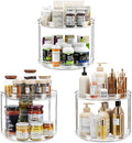 LAMU 3 Pack 2 Tier Lazy Susan Turntable Organizer 9.25'' Rotating Spice Rack by YourHome-OrganizationHelper