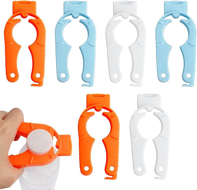 6-Pack Plastic Bottle Cap Opener, 3-in-1 Multi-Purpose Gripper Water Bottle by Unknown
