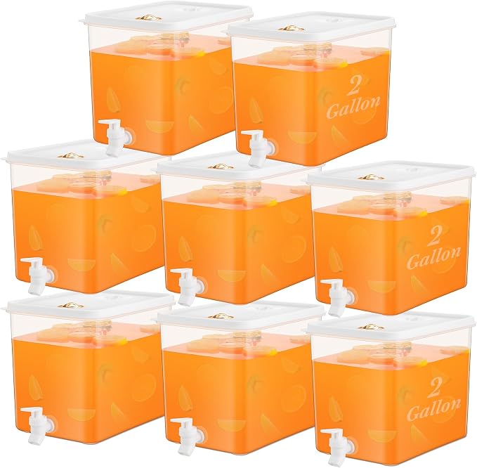 Domensi 8 Pack 2 Gallon Drink Dispenser by Domensi