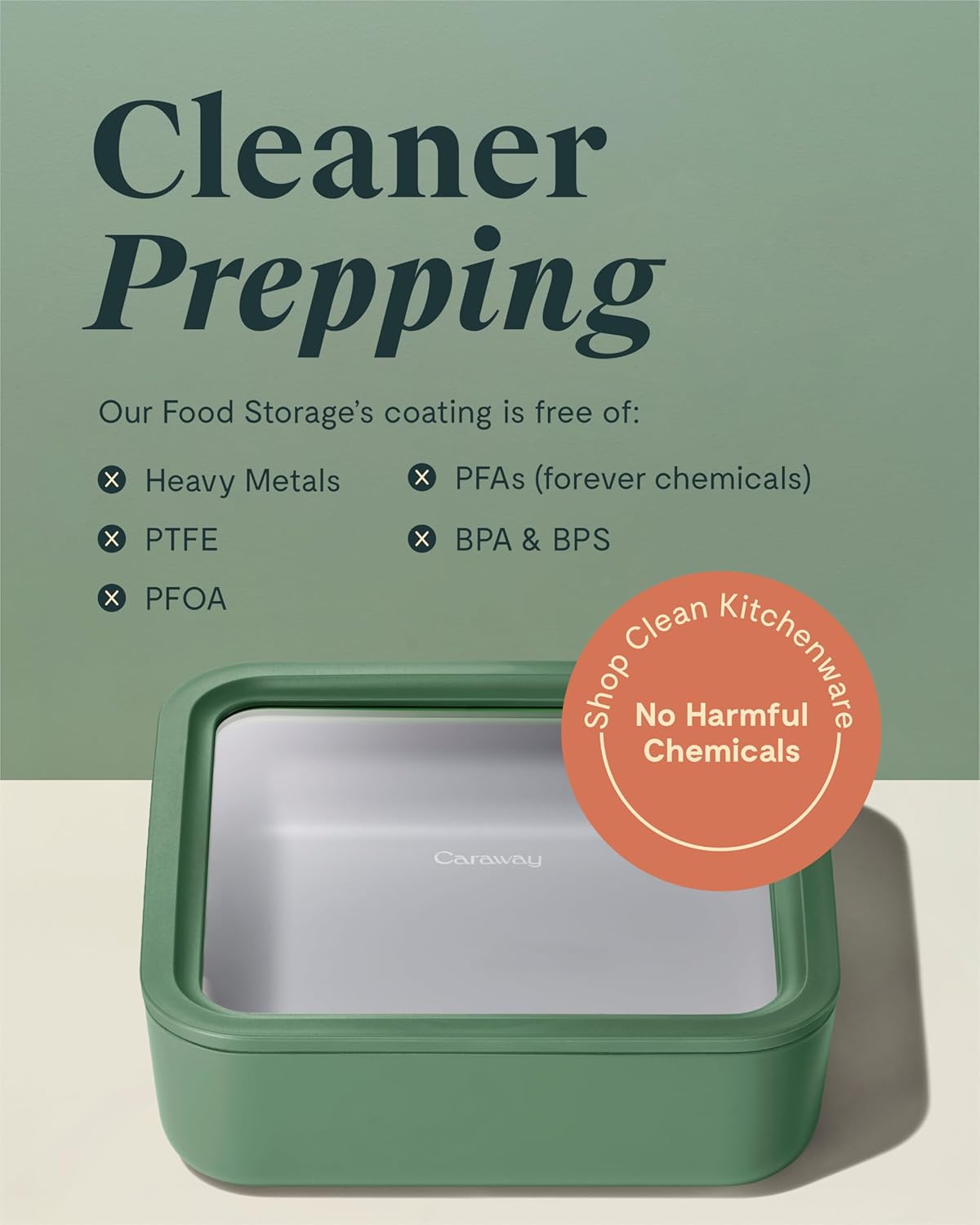 Caraway 2pc Glass Food Storage Set - 10 Cup Food Containers (2) - Ceramic Coated - Non Toxic, Non Stick Lunch Box with Lids. Dishwasher, Oven, & Microwave Safe - Navy