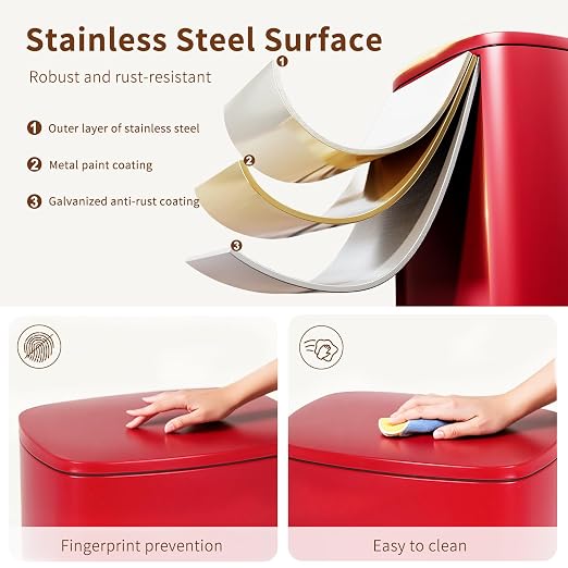 PayLessHere Stainless Steel Trash Can - Image 3