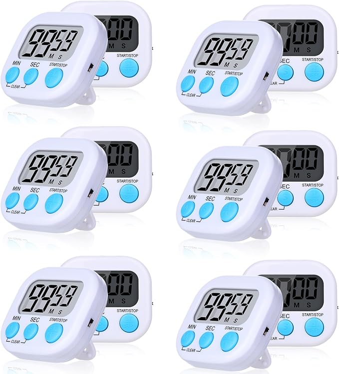 Mwellewm 12Pcs Digital Timers for Classroom Kitchen Timers for Cooking Small by Mwellewm