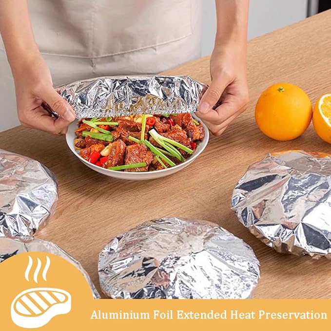 Ouliget Repeatable Film Insulation Cover, Aluminium Foil Elastic Food Bowl - Image 2