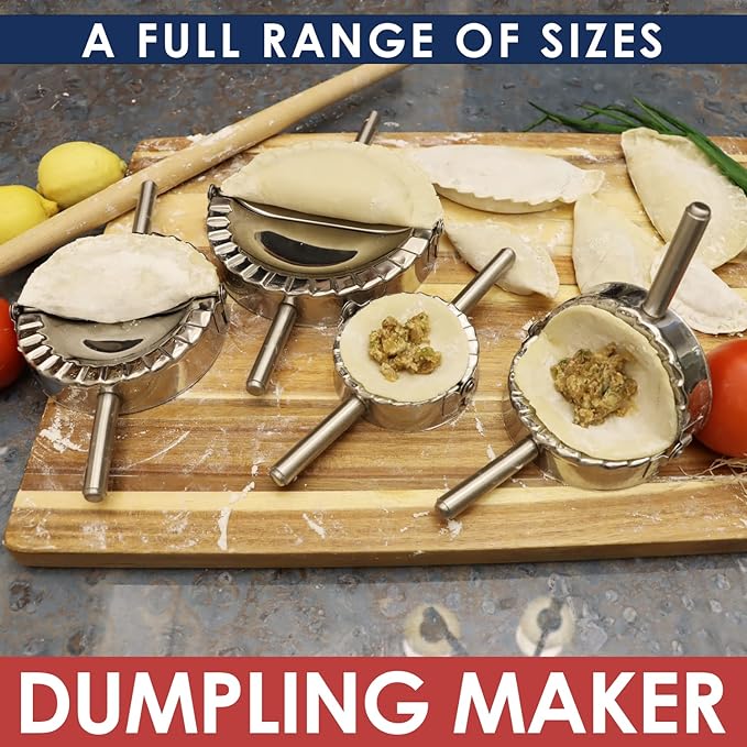 KAYCROWN 4.75 Inch Empanada Press, Stainless Steel Dumpling Maker Dough Cutter - Image 5