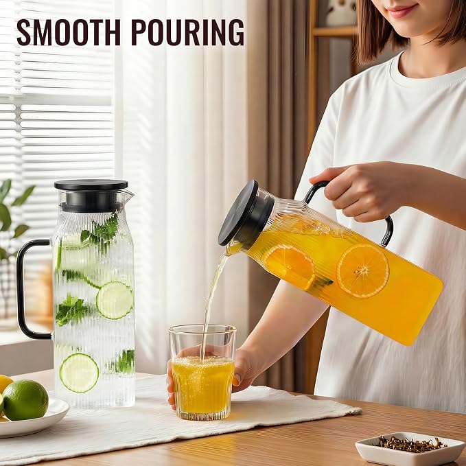 2 Pack 2 Liter/68 oz Square Glass Pitcher - Image 6