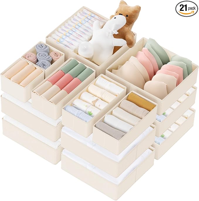 Criusia Drawer Organizer Clothes, 21 Pack Dresser Organizer by Criusia