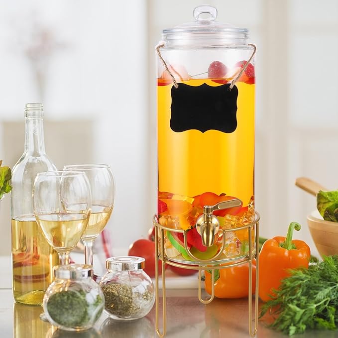 1.5 Gallon Drink dispenser, Glass Beverage Dispenser - Image 6