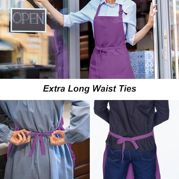 15 Pcs Adult Aprons Bulk with Pockets Adjustable Bib Chef Apron - Image 4