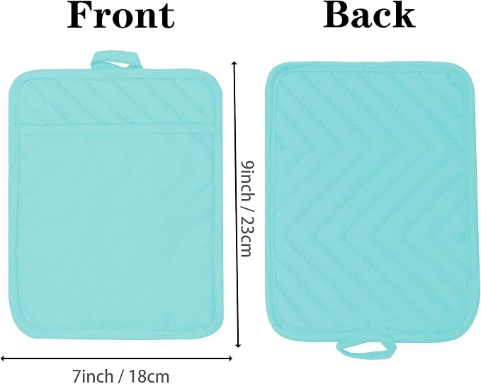 Oven Pot Holder with Pocket Cotton Heat Resistant Coaster Potholder Kitchen Hot - Image 2