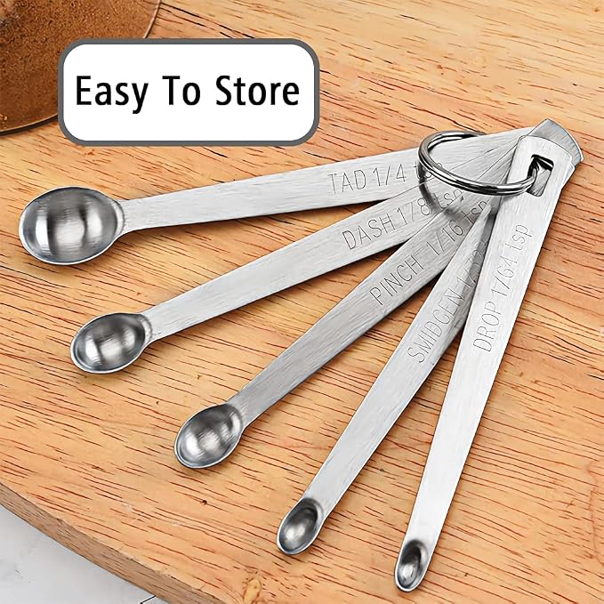 5PCS 1/4 Teaspoon Single Tiny Measuring Spoon, Small Individual Stainless Steel - Image 4
