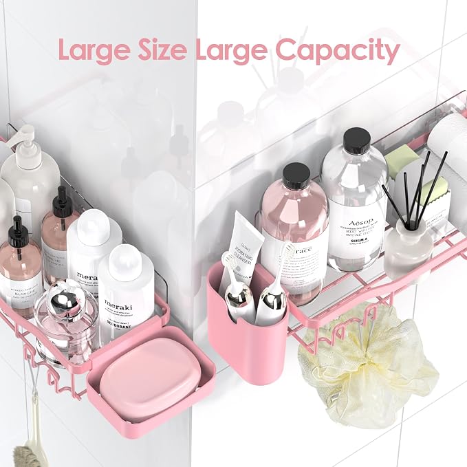 NESOMI Shower Caddy Adhesive Shower Organizer 7-Pack, Rustproof Stainless Steel - Image 8