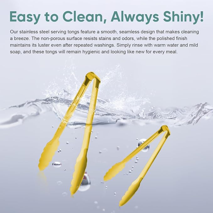 Buffet Tongs 7'' Inches Serving Tongs Heavy Duty Stainless steel Kitchen and - Image 6