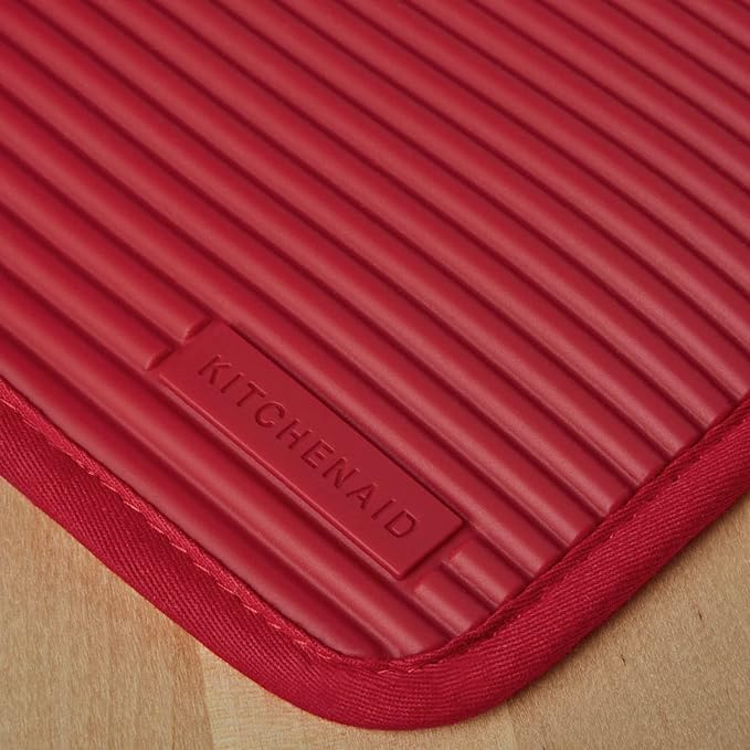 KitchenAid Ribbed Soft Silicone Pot Holder 2-Pack Set, Passion Red - Image 2