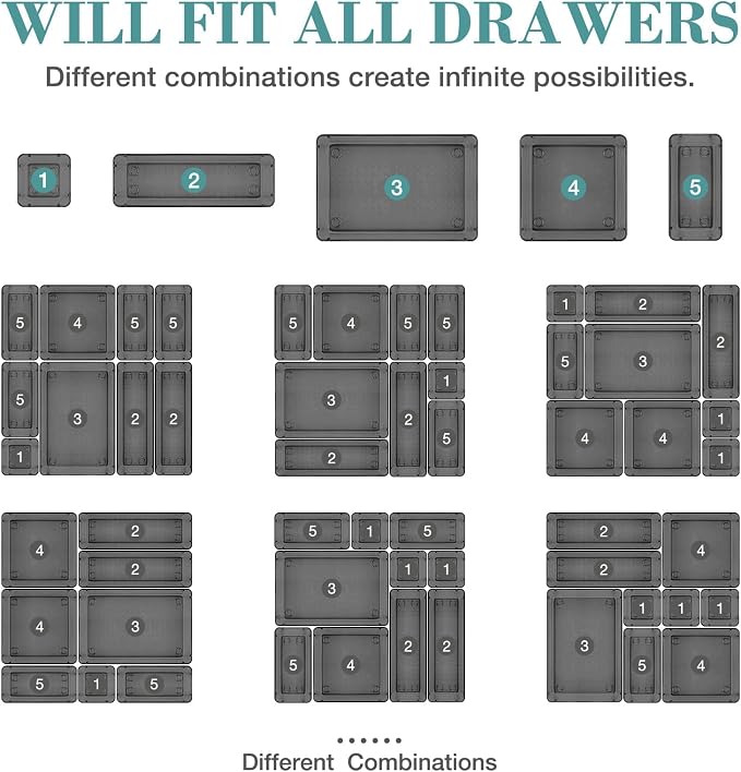 StorMiracle 23 PCS Drawer Organizer Set, 5 Varied Size Bathroom and kitchen - Image 4