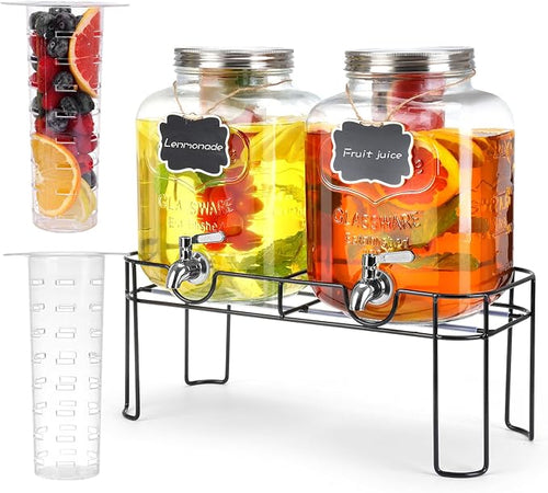 1.6 Gallon Glass Drink dispenser, Lemonade Dispenser by MIWUYI