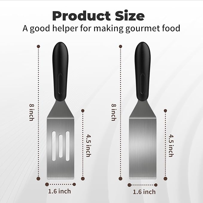 2Pcs Stainless Steel Spatula Set, Mini Serving Spatula - Image 2