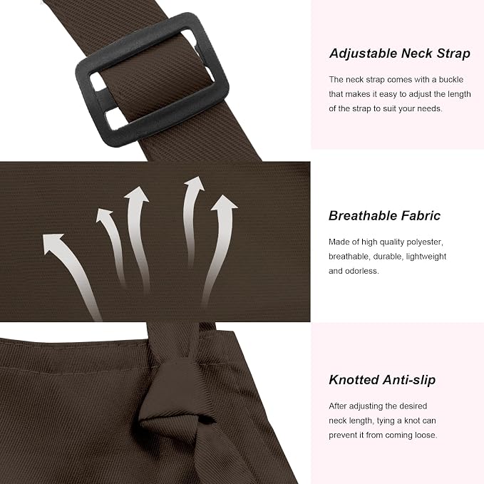 15 Pcs Adult Aprons Bulk with Pockets Adjustable Bib Chef Apron - Image 3