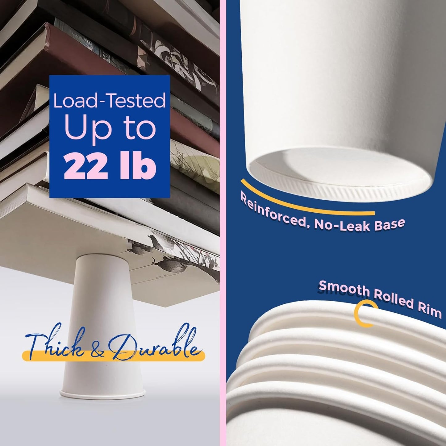 Fit Meal Prep 100 Pack 16 oz Disposable Coffee Cups with Lids, Sleeves, Leak-Proof To Go Coffee Cups with Lids, Durable Paper Cups for Hot Beverage, Home, Office, Party