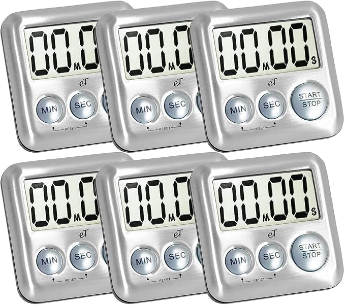 Elegant Digital Kitchen Timer Stainless Steel by eTradewinds