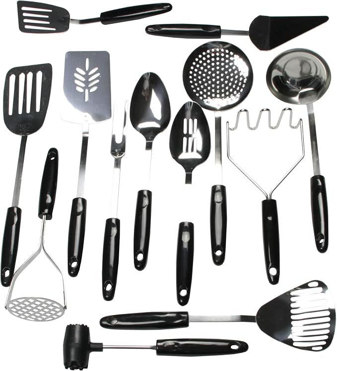 Chef Craft Select Slotted Spoon, 12.75 inches, Stainless Steel/Black - Image 3