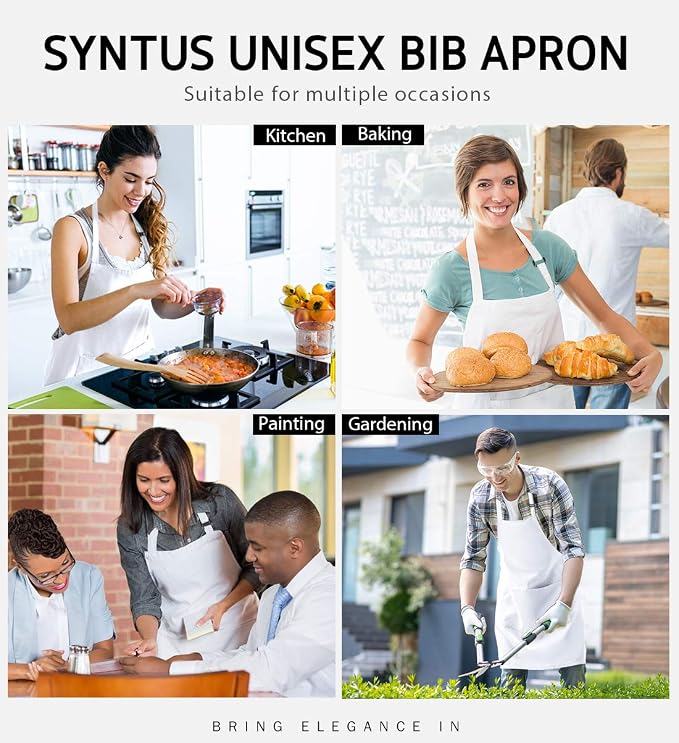 Syntus 4 Pack Adjustable Bib Apron - Image 7