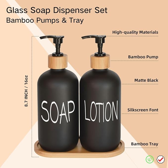 Black Soap Dispenser Bathroom Set, Set - Image 2