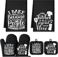 Sratte 6 Pcs Kitchen Decor Accessories Set Farmhouse Towels Pot Holders Oven by Sratte