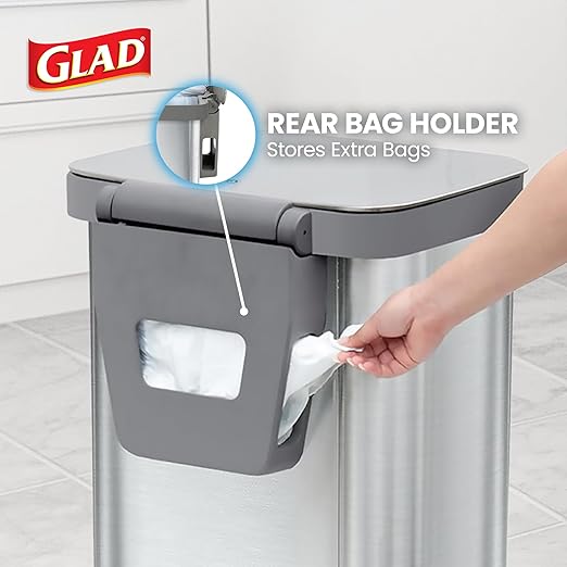 Glad Stainless Steel Step Trash Can, Series 2 - Image 5