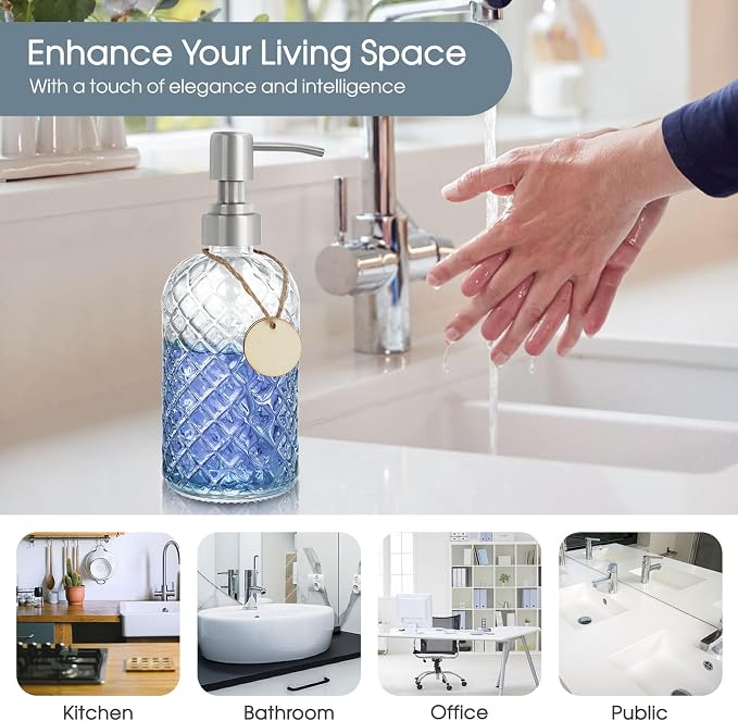 Gem-Patterned Glass Soap Dispenser - Image 5