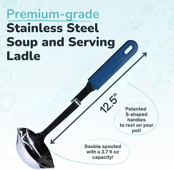 Souper Cubes + Lori Greiner No Mess Stainless Steel Soup Ladle - Image 4