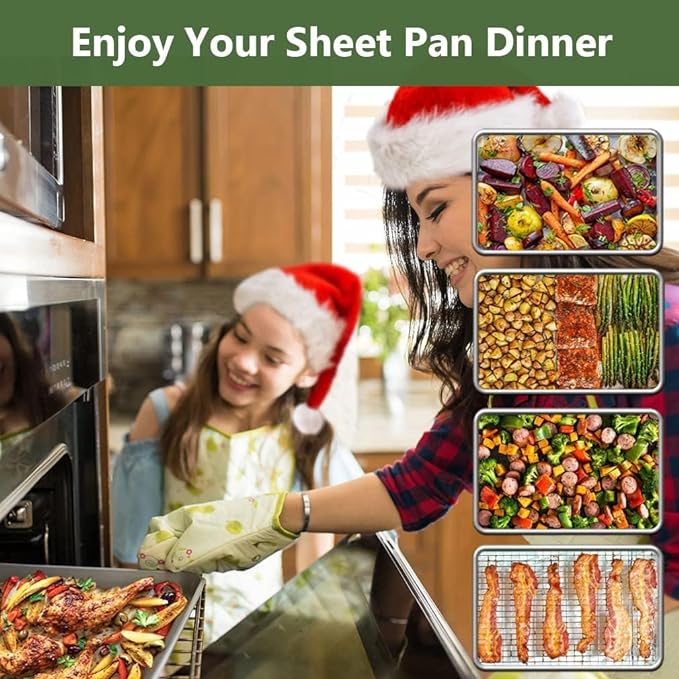 ROTTAY Baking Sheet with Rack Set, Stainless Steel Cookie Sheet with Cooling - Image 7