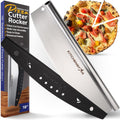 KitchenStar 18-Inch Pizza Cutter Rocker Blade - Sharp Stainless Steel Slicer Knife, Protective Cover, Dishwasher Safe, Extra Large - Commercial Pizza Oven Accessories