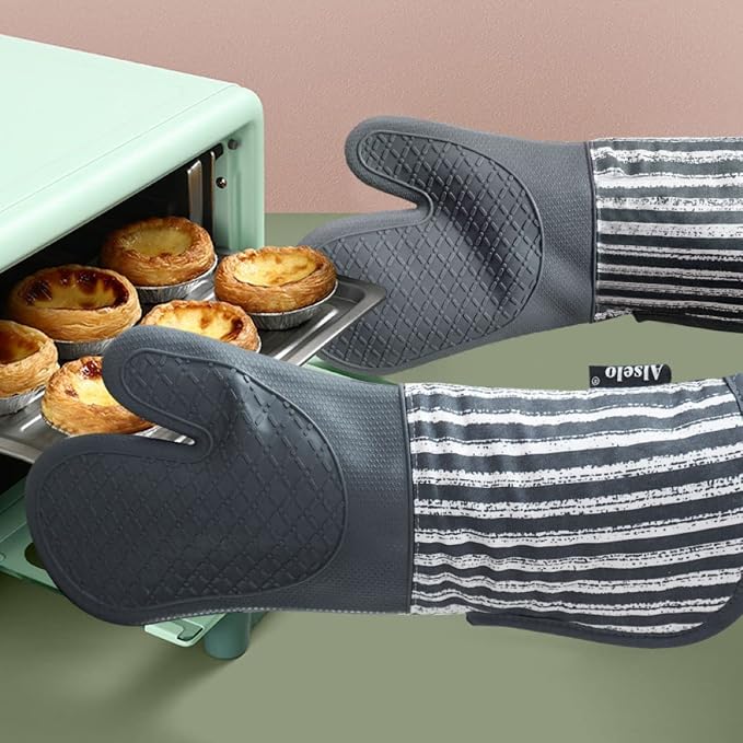 Alselo Silicone Oven Mitts Heat Resistant 932℉ - Image 4
